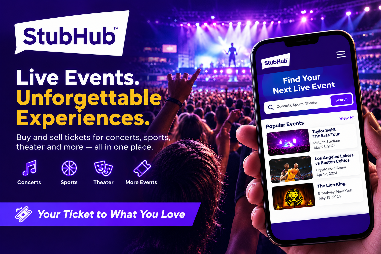 From Your Screen to the Stadium: Discover the Excitement of Live Events with StubHub